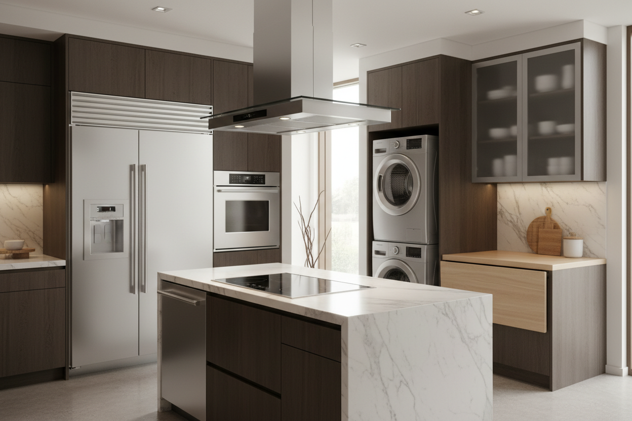 Premium household appliances in a luxury home environment